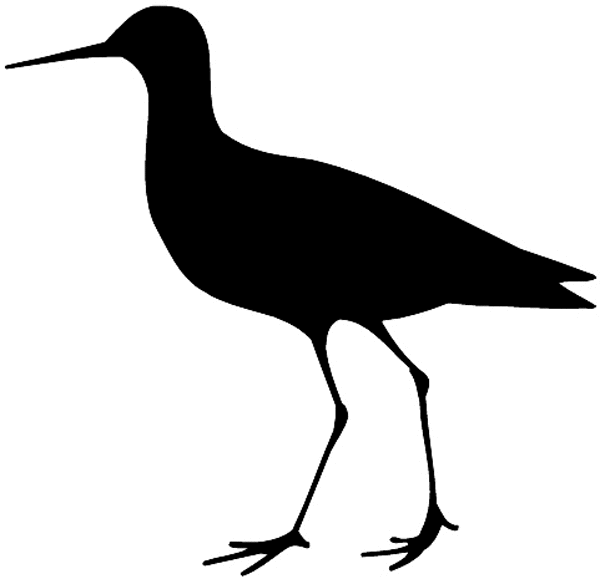 Wading bird in silhouette vinyl sticker. Customize on line.      Animals Insects Fish 004-0916  
